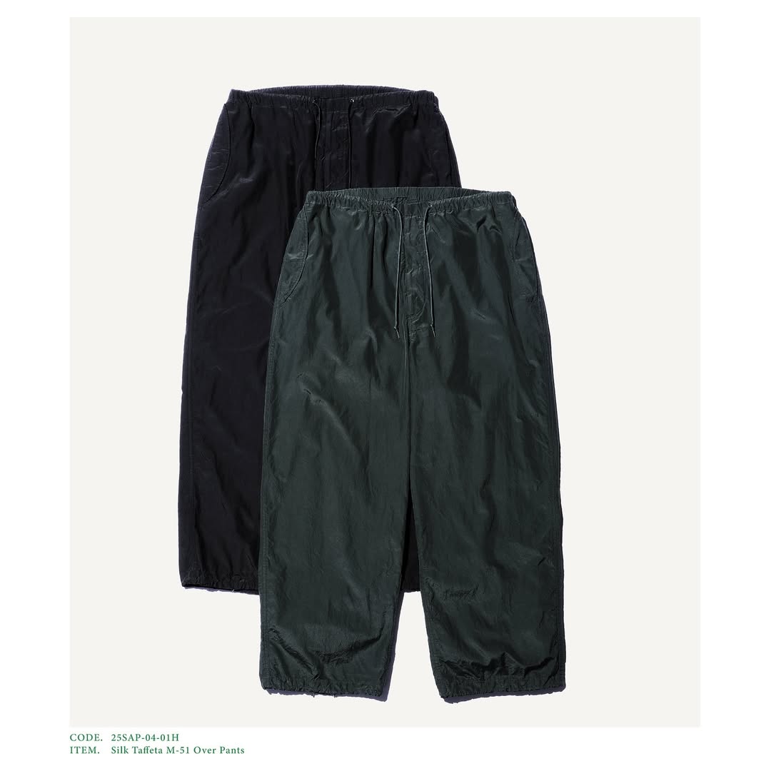 A.PRESSE 25SS Silk Taffeta M-51 Over Pants